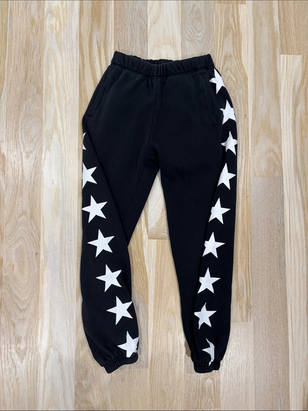 Starfit size Small Black Star-Striped sweatpants